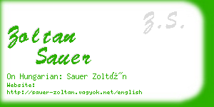 zoltan sauer business card